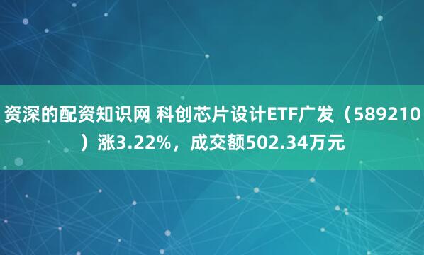 资深的配资知识网 科创芯片设计ETF广发（589210）涨3.22%，成交额502.34万元